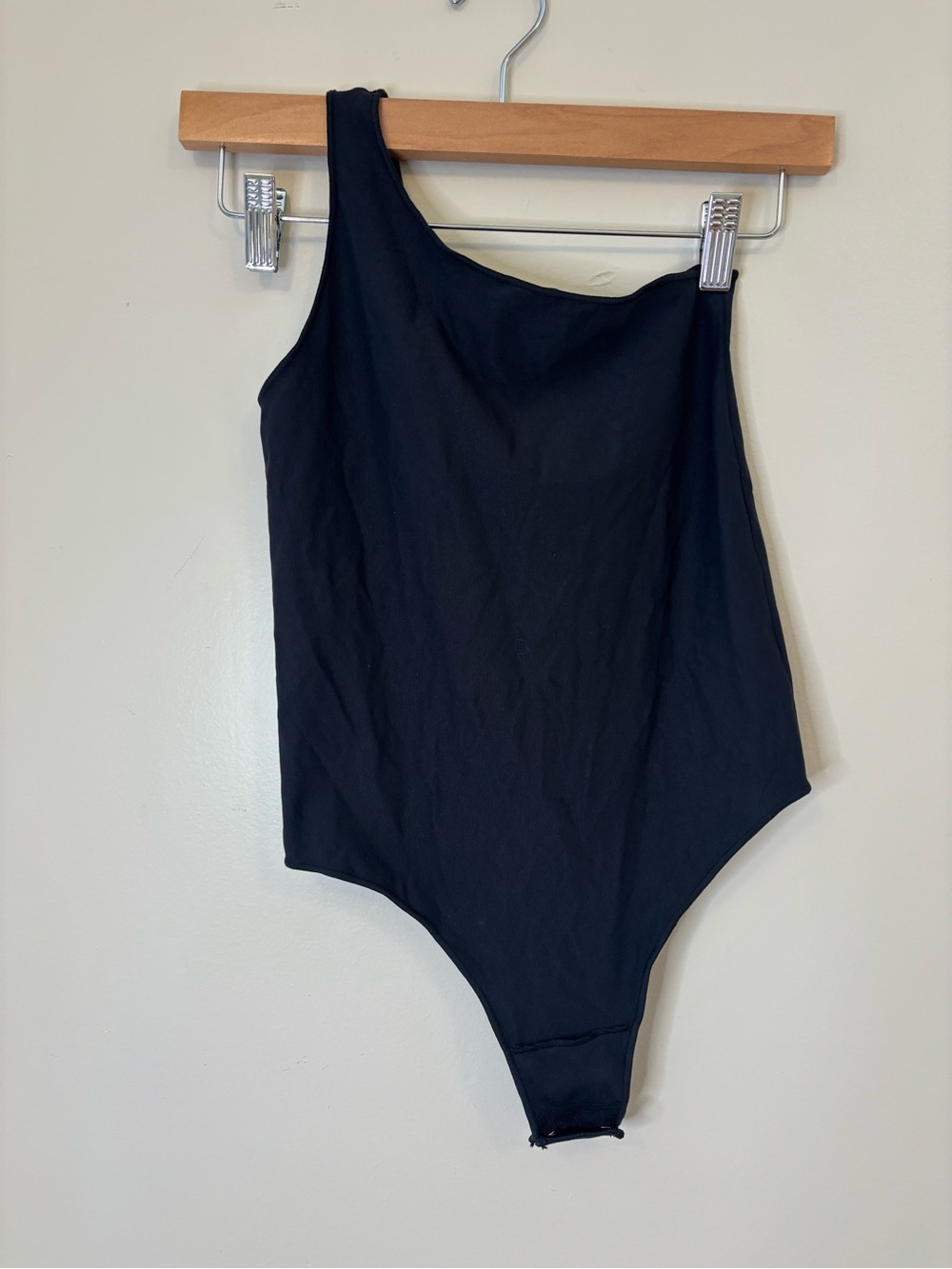 Women’s One-Shoulder Black Bodysuit